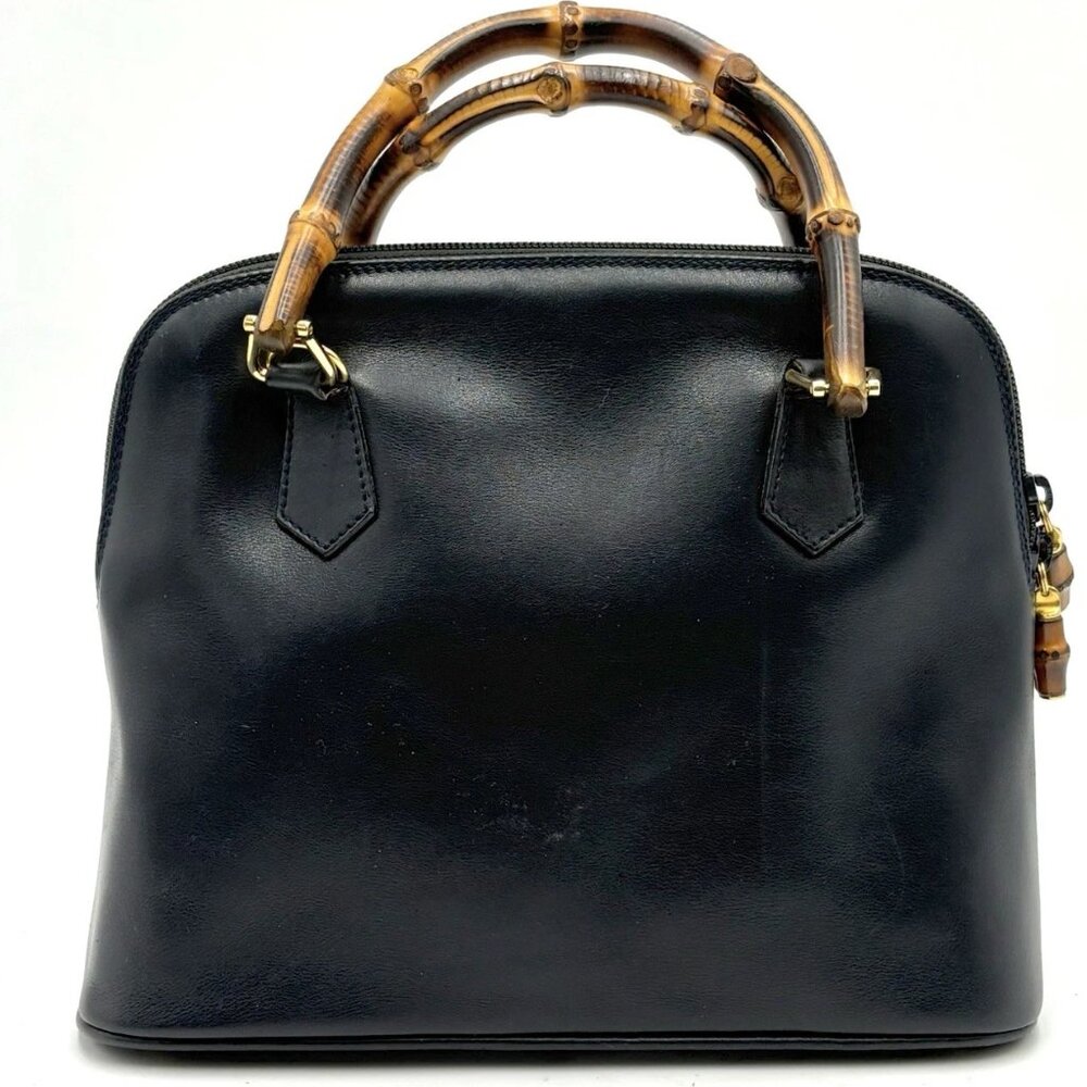 SALE! Vintage Gucci Leather Diana Black Satchel Bag Bamboo Satchel Bag Small